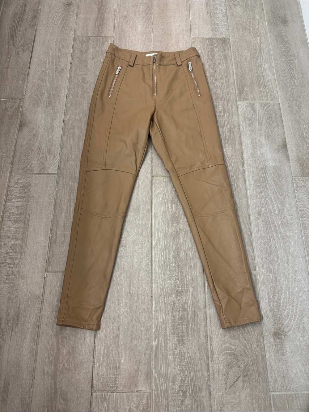Topshop Tan Faux Leather pants